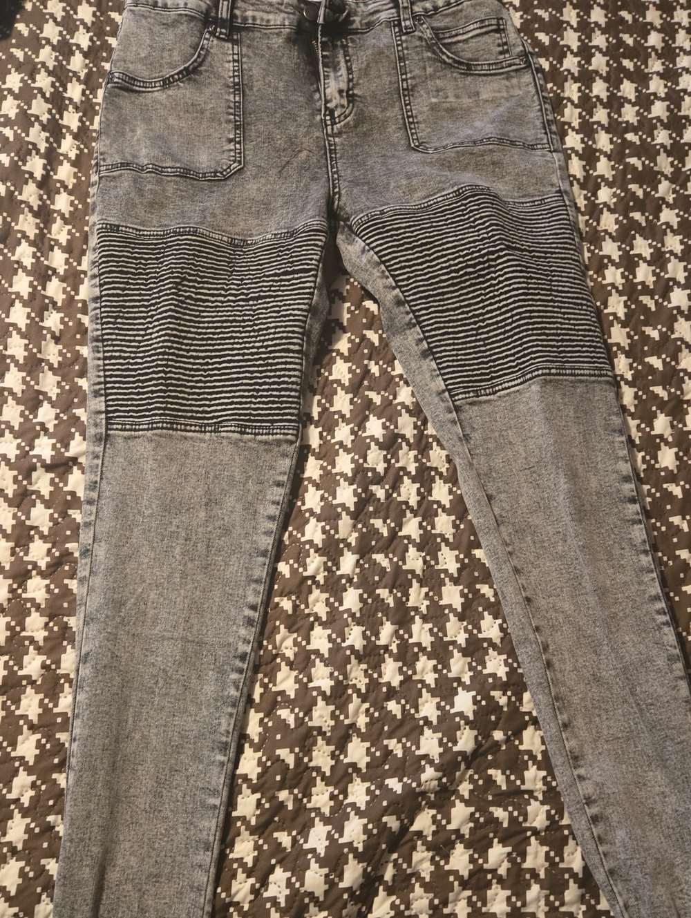 Women’s Grey Ribbed Knee Jeans